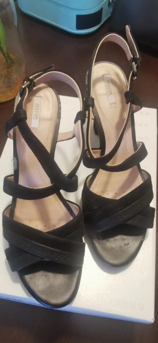 Sandalias Geox Negras Tacón