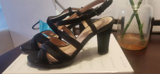 Sandalias Geox Negras Tacón