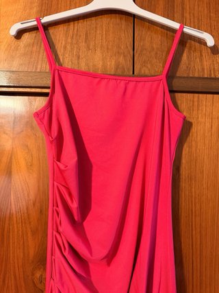 Vestido Largo Rosa Fruncido Shein - Talla S