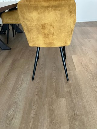 Conjunto 6 sillas terciopelo mostaza
