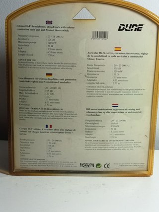 Auriculares Vintage Dune Nuevos en Blíster