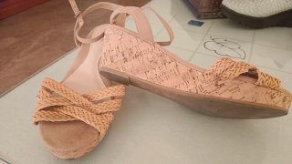 Sandalias cuña Sfera beige