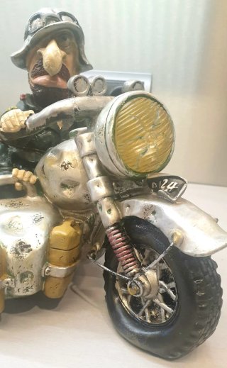Hucha Resina Moto Sidecar Militar