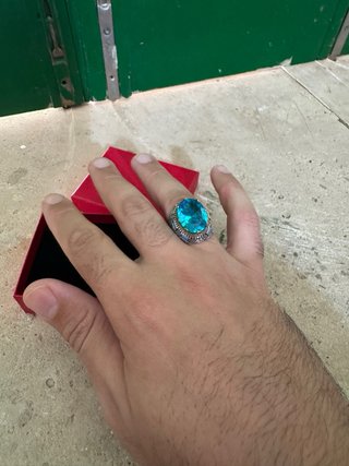 Anillo Artesanal de Plata 925 con Piedra Azul