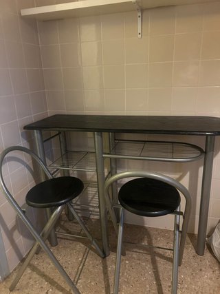 Mesa y 2 Sillas Plegables Cocina