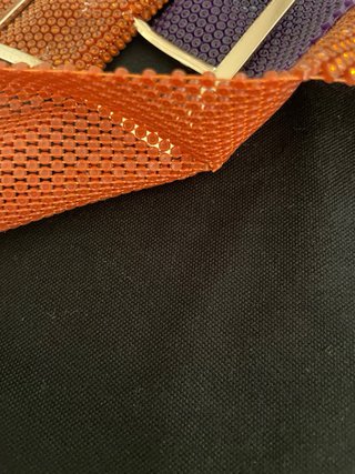 Set 2 cinture strass arancio e viola