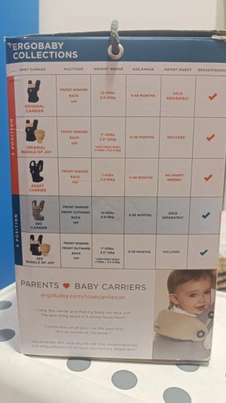 Mochila Ergobaby 360 Portabebés 4 Posiciones