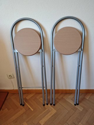 2 Taburetes Altos Madera y Metal