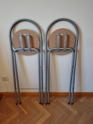 2 Taburetes Altos Madera y Metal