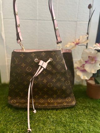 Bolso Saco Louis Vuitton Neónoé Marrón y Rosa