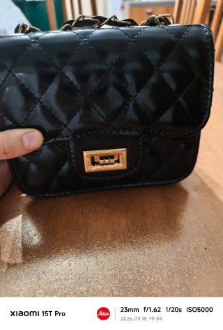 Borsa piccola nera trapuntata