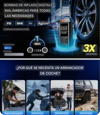 ARRANCADOR Y COMPRESOR PARA COCHE