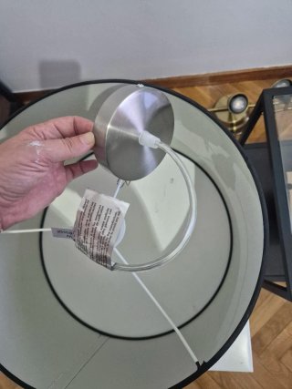 Lámpara de techo de tela y metal