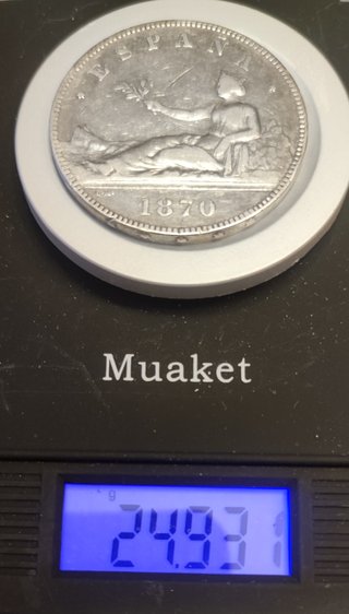 Moneda 5 Pesetas Plata 1870