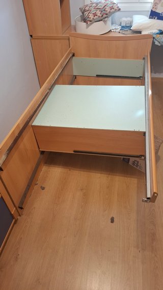 Cama nido con cajones de madera y cama supletoria