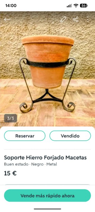 2 Soportes Hierro Forjado Macetas