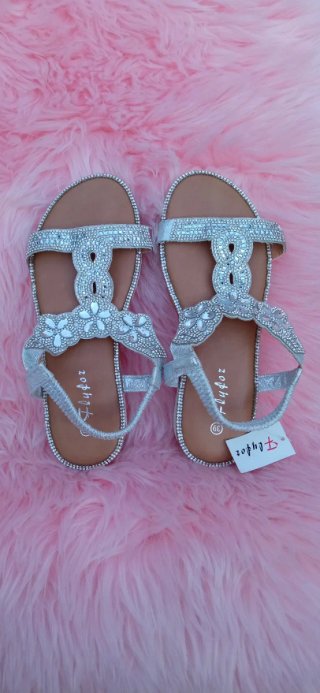 Sandalias plateadas Flydor talla 39