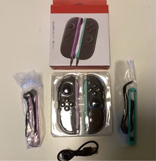 Joy cons switch 2 morado/turquesa+ cargador+correa