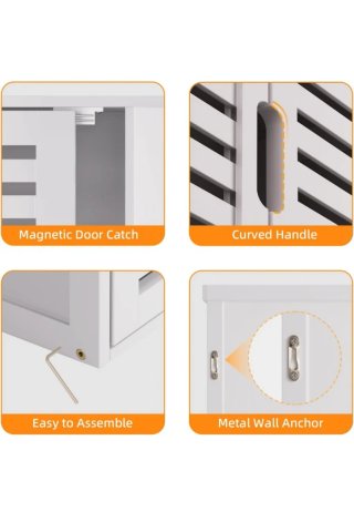Armadio Bagno a Parete in Bambù Bianco | Nuovo!
