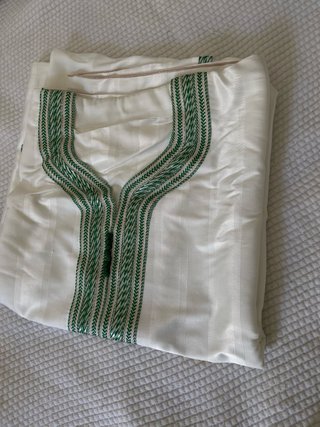 Traje árabe blanco hombre bordado