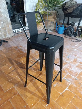 Taburete alto de metal negro 2 uds