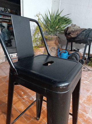 Taburete alto de metal negro 2 uds