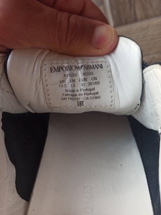 Sneakers Emporio Armani bimbo 32 pelle blu