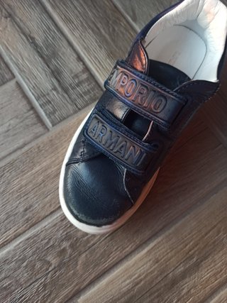 Sneakers Emporio Armani bimbo 32 pelle blu