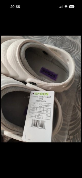 Crocs blancas borreguito talla X