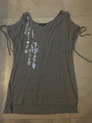 Camiseta Salsa gris con lentejuelas Talla S