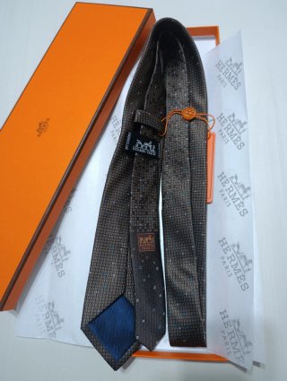 Cravatta Hermès  Blu e Marrone