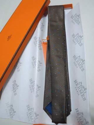 Cravatta Hermès  Blu e Marrone
