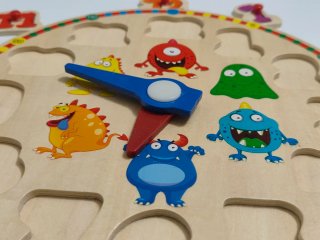 Reloj de madera para aprender números y hora