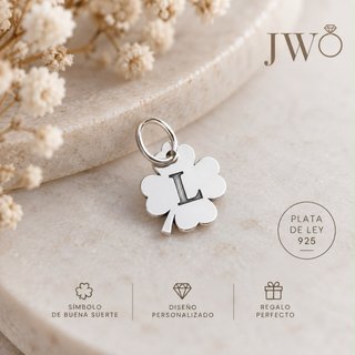 Charm Trébol Inicial L Plata 925 JWO