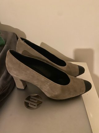 Zapatos de piel Maria Oh! Gris y negro