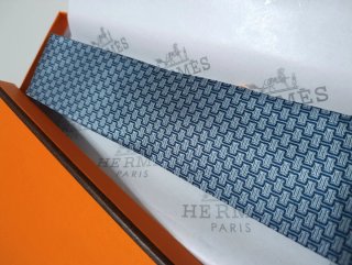 Cravatta Hermès Blu e Argento
