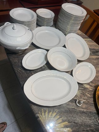 Vajilla Porcelana Bavaria Filo Dorado