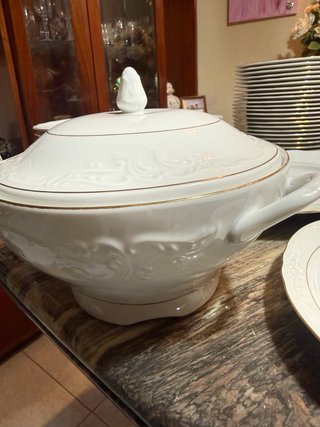 Vajilla Porcelana Bavaria Filo Dorado