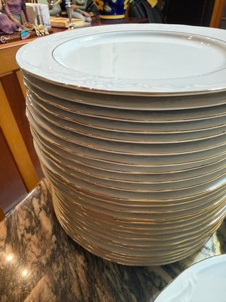 Vajilla Porcelana Bavaria Filo Dorado