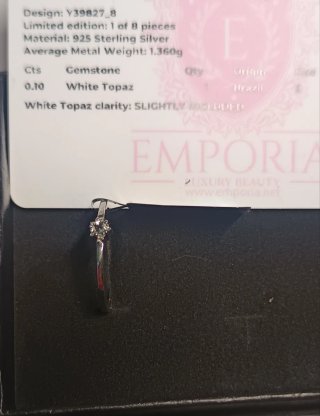 Anillo Emporia Plata 925 Topacio Blanco T3