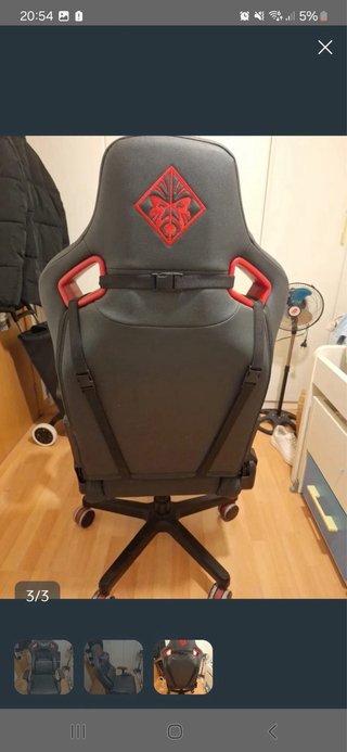 Silla Gaming Omen Negra con detalles rojos