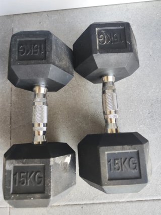 Mancuernas hexagonales 15kg (2 unidades)