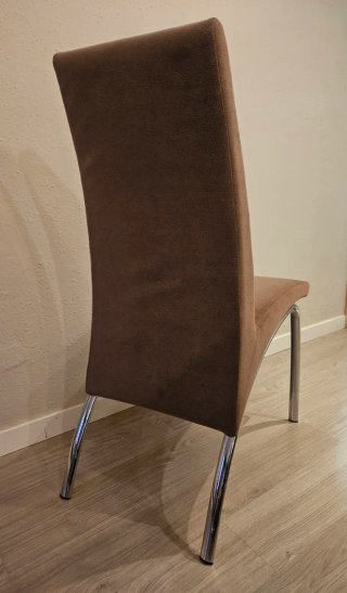 4 Sillas Comedor Tela y Metal