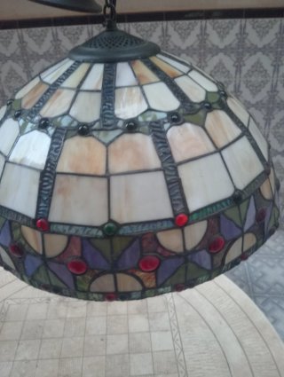 Lampada Tiffany in cristallo e metallo