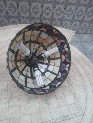 Lampada Tiffany in cristallo e metallo