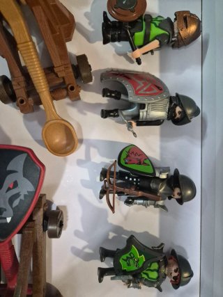 Lote Medieval Playmobil 4 soldados + 2 maquinas