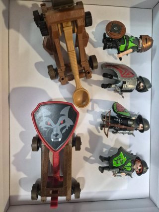 Lote Medieval Playmobil 4 soldados + 2 maquinas