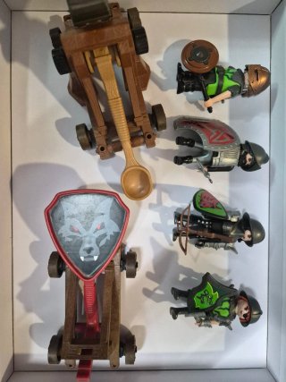 Lote Medieval Playmobil 4 soldados + 2 maquinas
