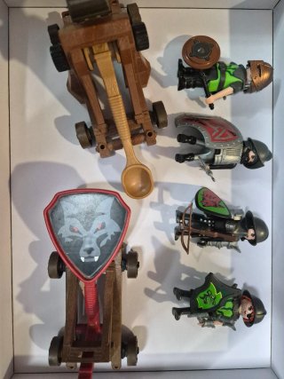 Lote Medieval Playmobil 4 soldados + 2 maquinas