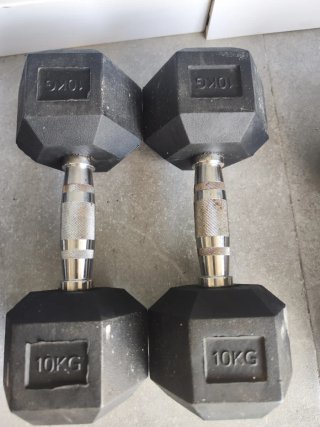 Mancuernas hexagonales 10kg (par)